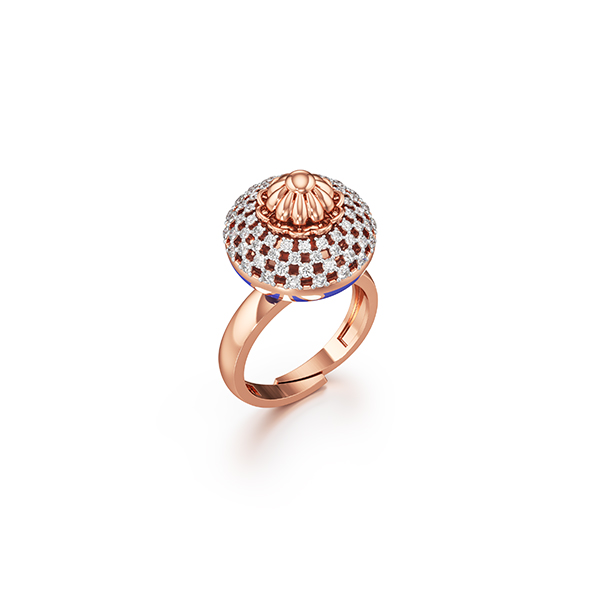 Rose gold statement ring