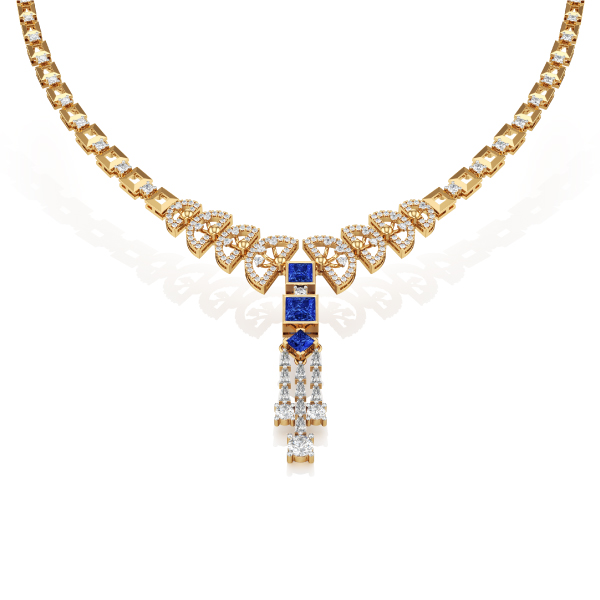 Blue Stone Gold Necklace