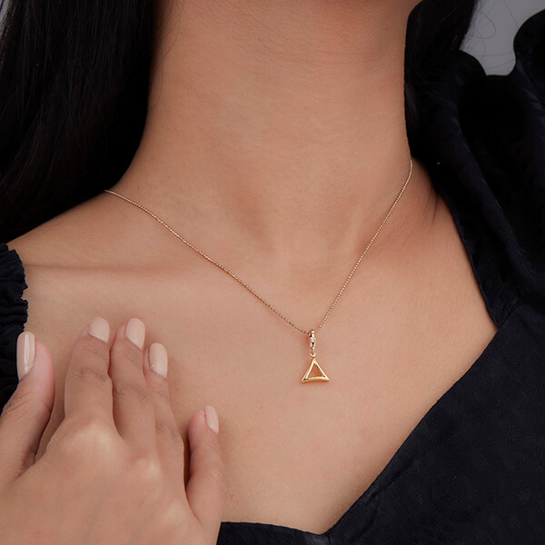 18k gold charm pendant with chain
