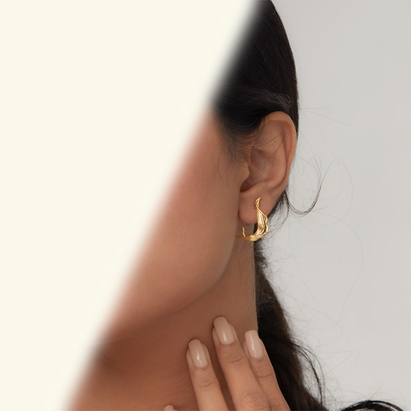 18k Pure Gold Ariel Earrings